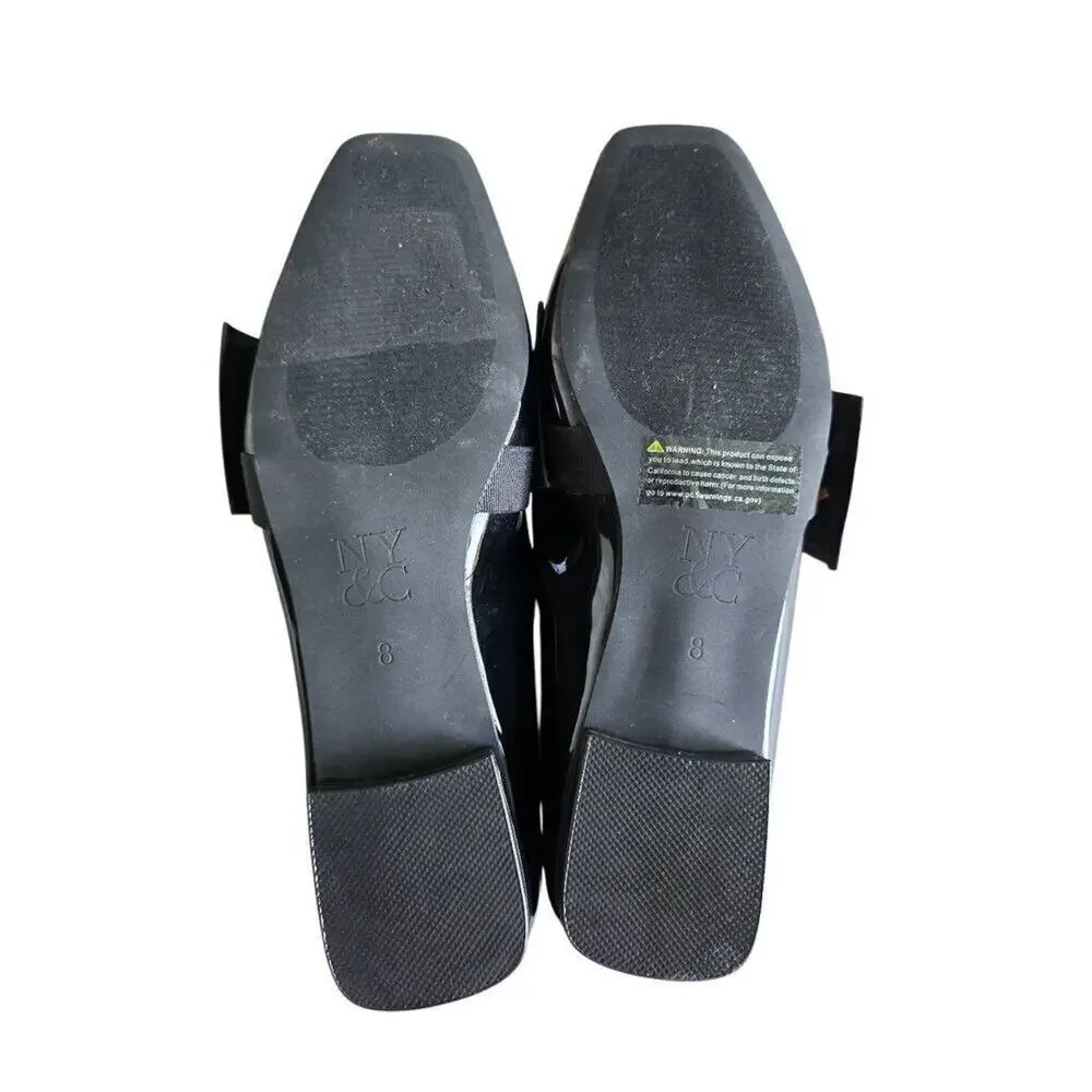 New York Company Loafer Size‎ 8 Black Faux Patent Leather NEW